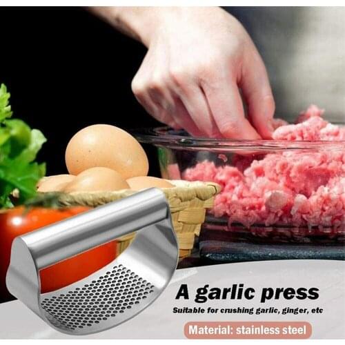 Garlic Press Stainless Steel Garlic Chopper Crusher Kitchen Vegetable Garlic Squeezer Masher Long Handle Mincer Kitchen Tools