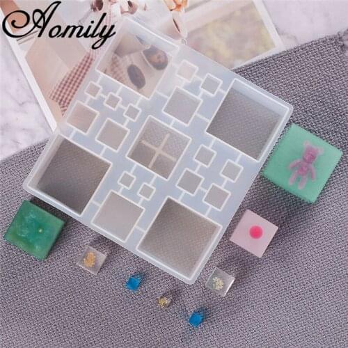 Aomily 20 Grids Cube Crystal Epoxy UV Silicone Mould Cake Mold Resin Jewelry Making Cosmetic DIY Mold Epoxy Resin Baking Mold