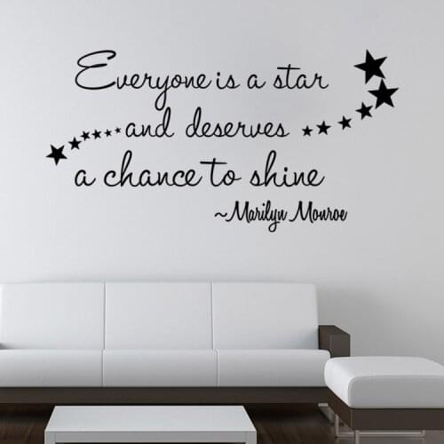 Everyone is a Star Wall Quote Inspirational Wall Decals Family Wall Stickers living Room Home Decoration