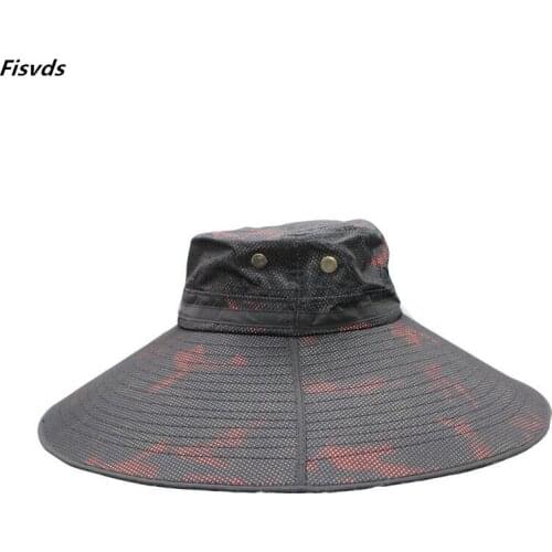 Fishing Cap Men Summer UV-proof Big Brim Sun Boonie Hats Camouflage Waterproof Sun Protection Outdoor Hike Hunt Fisherman Hat
