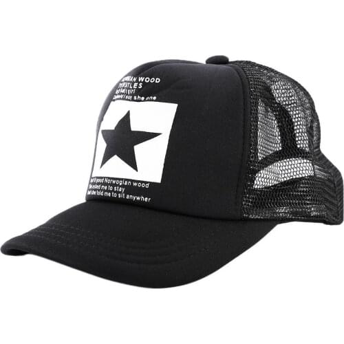 Caps Men Women Adjustable Baseball Cap Star Pattern Breathable Sports Mesh Hat