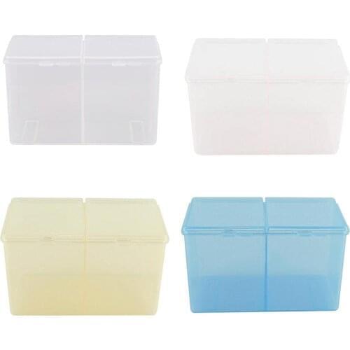 2 Compartments Cotton Pad Swab Storage Double lattice Gel Polish Remover Acceptance of Nails Beauty Toolsl Art Container Box