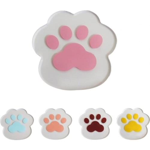 Creative Heat-resistant Cup Mat Cute Heat Insulation Acrylic Transparent Cat Claw Shape Heat Pad for Home Kitchen Desktop