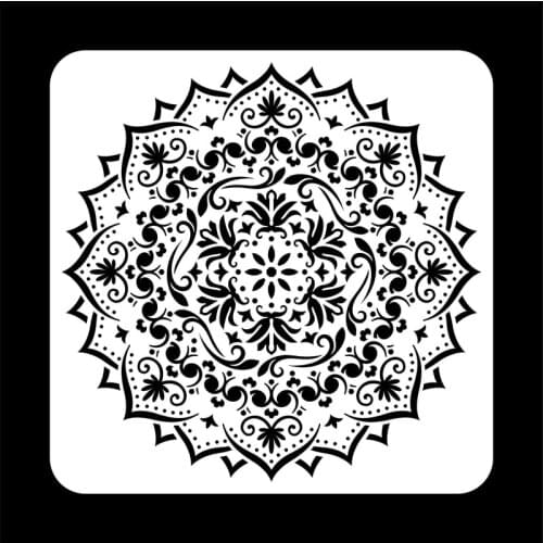 30*30CM Size Reusable Stencil Laser Cut Painting Template Floor Wall Tile Fabric Furniture Stencils Mandala Painting Stencils