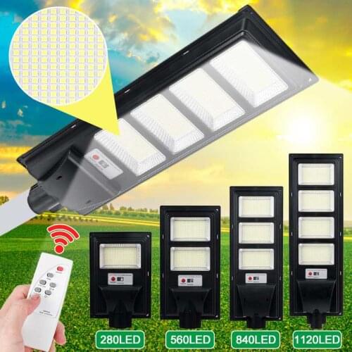 800W 1500W 2500W 3000W LED Solar Street Light 1120LED Remote Control Street Lighting IP65 Outdoor Street Lamp with Motion Sensor