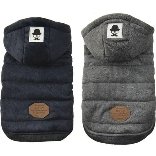 Dog Clothes Warm Thick Dog Coat Puppy Clothes Winter Moustache Patten Jacket Cotton Coat