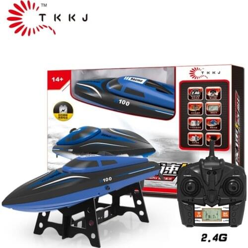 Original TKKJ H100 RC Boat 2.4G Remote Controlled 180° Flip 20KM/H High Speed Electric RC Boat Outdoor Toys Gift 2020 HOT