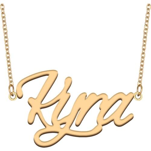 Kyra Name Necklace for Women Stainless Steel Jewelry 18k Gold Plated Nameplate Pendant Femme Mother Girlfriend Gift
