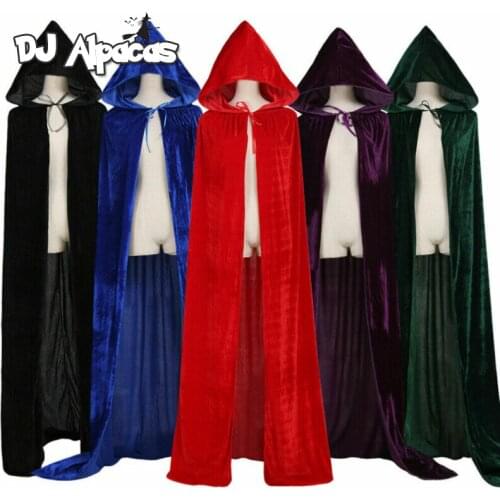 Hooded Cloak Adult Elf Witch Long Purim Gothic Carnival Halloween Cloaks Capes Robe Larp Women Men Vampires Grim Reaper Party