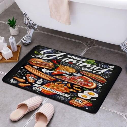 Food restaurant cafe chalk 3D Print Doormats Rectangle Non-Slip DoorMat Bedroom Kitchen Entrance Print Door rugs Dropshipping
