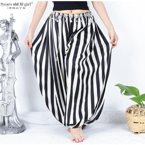 7years Old Lil Girl 2021Belly Dance Harem Pants Satin Silk Tribal Bloomers Gypsy FKK100