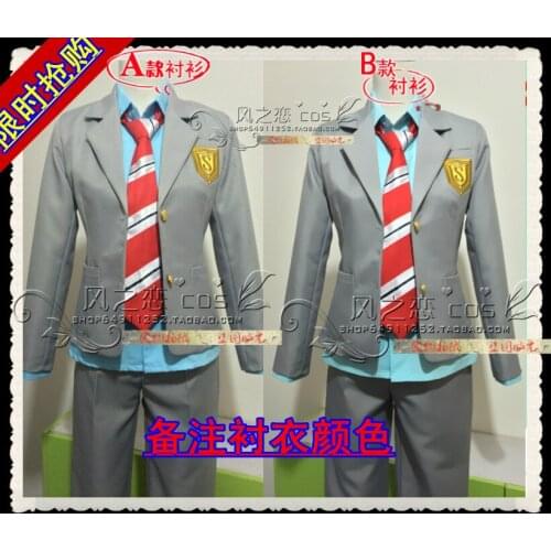 Your Lie in April Shigatsu wa Kimi no Uso Kimiuso Kosei Arima Ryota Watari School Uniform Cosplay Costume F016