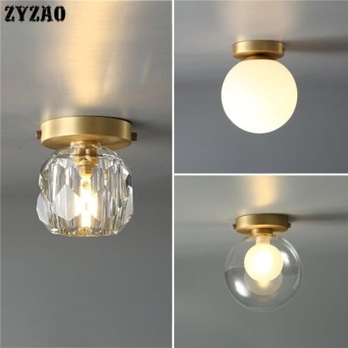 Modern Simple All-copper Ceiling Lamps Creative Personality Bedroom Balcony Corridor Porch Led Ceiling Lights Indoor Room Lamps