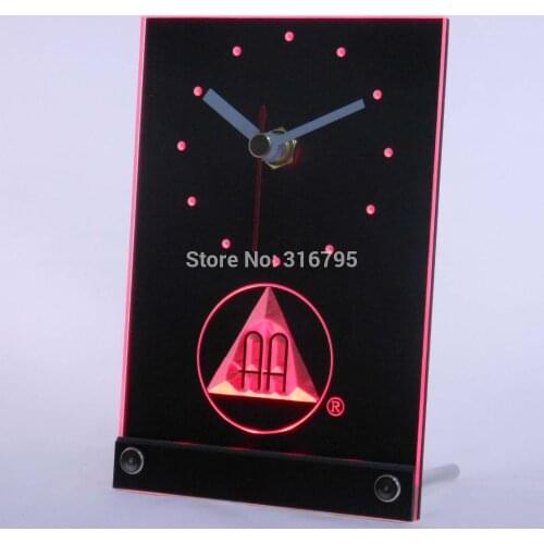 Tnc0134 Alcoholics Anonymous AA Beer 3D LED Table Desk Clock