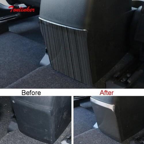 Tonlinker Center Armrest anti-dirty Cover stickers For TOYOTA Corolla Altis 2014-18 Car Styling 1 PCS Stainless Steel Covers