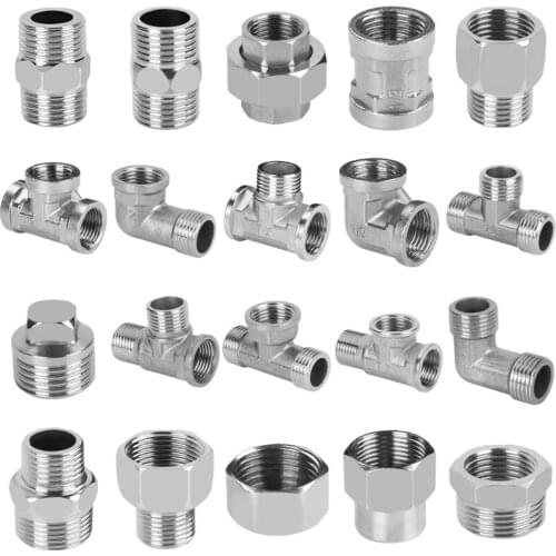 1/2" 3/4" BSP Female Male Thread Tee Type Reducing 201Stainless Steel Elbow Butt Joint Adapter Adapter Coupler Plumbing Fittings
