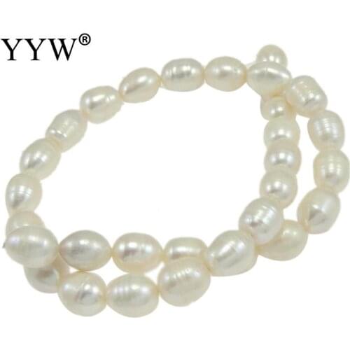 High Quality 10-11mm Natural Freshwater Pearl Beads white Rice Pearl Loose Beads For DIY Necklace Bracelat Jewelry Making
