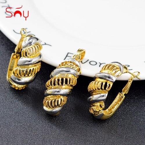 Sunny Jewelry Fashion Jewelry Alloy Jewelry Set For Women Earrings Necklace Pendant For Party Birthday Dubai Jewelry Findings