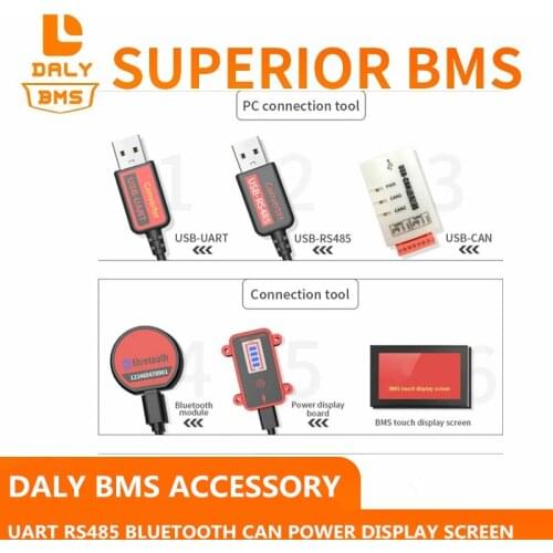 LCD Display Touch Control Screen USB CAN Battery Light Board DALY BMS Accessory UART RS485 Cable