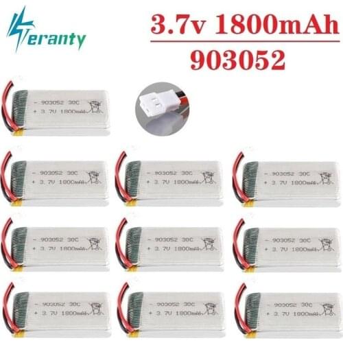 1-10pcs 3.7v 1800mAh Lipo Battery for SYMA KY601S X5 X5S X5C X5SC X5SH X5SW M18 H5P H11D H11C Zangon RC Reposition Parts