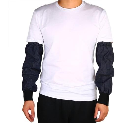1 Pair Denim Welder Working Sleeves Welding Lengthen Arm Sleeves Cut Resistant Heat Protection Welding Cutting Supplies
