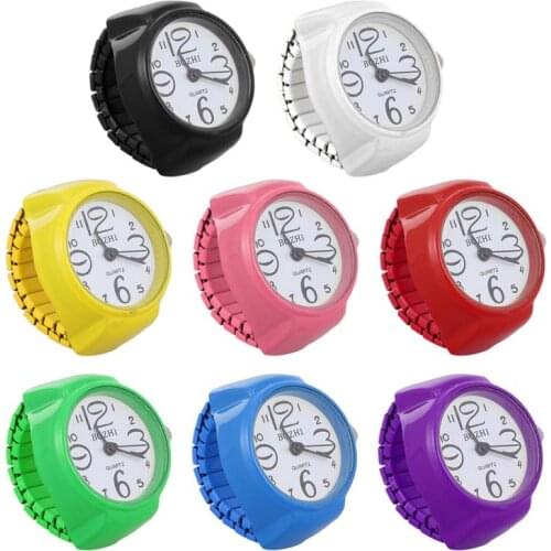 1Pc Personality Unisex Watch Shaped Finger Ring Fashion Exquisite Quartz Watch Ring