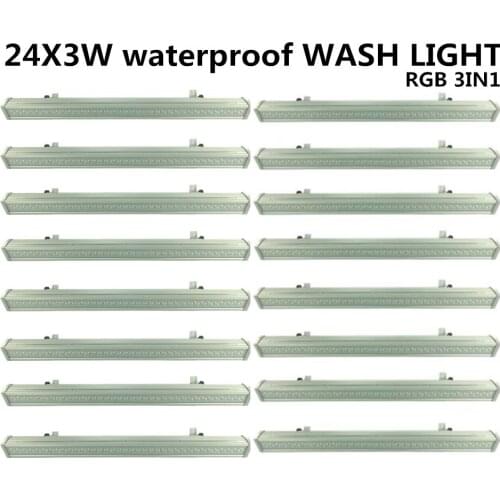 16PCS/ 24X3W Waterproof LED wash light RGB 3IN1 IP65 LED PAR DMX512 3/7CH disco light,professional dj equipment