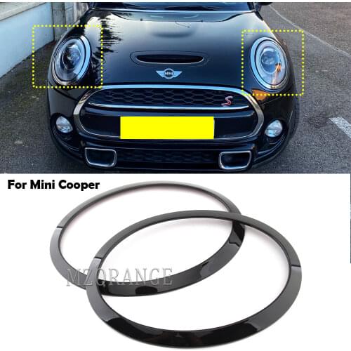 2Pcs Car Headlight Head Lamps Rim Light Trim Ring Cover For Mini Cooper One JCW F55 F56 F57 Accessories auto front lights trimes