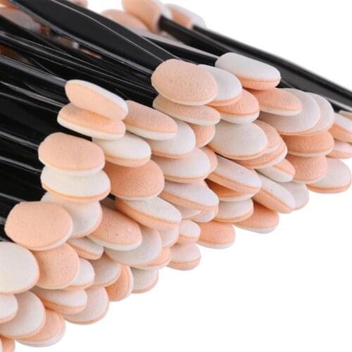 25Pcs Disposable Eyeshadow Brush Dual Sided Sponge Stick Nylon Sets Make up Eye Shadow Brushes For Cosmetic Applicator Makeup