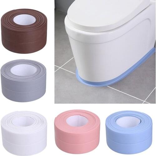 3.4mx22mm 38mm Toilet Corner Seal Strip Windows Bath Tape Sealing Strips Pvc Kitchen Waterproof Wall Sticker Self-adhesive Seam