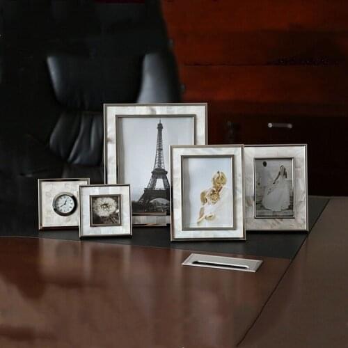 3/6/7/10 Inch Creative Soft Home Metal Shell Wedding Photo Frame Decoration Bedroom Bedside Picture Frame Crafts