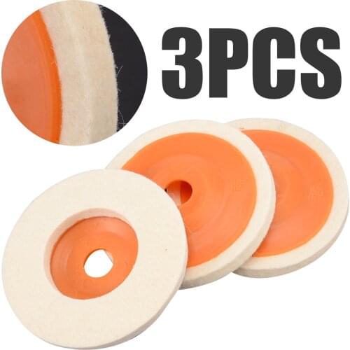 3Pcs 4'' 100mm Polishing Pad Wool Buffing Angle Wheel Grinder Felt Polishing Disc for Rotary Tool Abrasive Grinding Wheel Mayitr