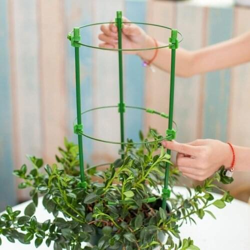 4Pcs Climbing Vine Rack Plant Support Cages with 3 Adjustable Rings Garden Balcony Plant Flower Trellis 60cm