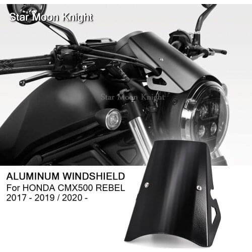 Motorcycle Accessories Aluminum Windscreen Exential Windshield Wind Shield Deflector For HONDA CMX500 CMX 500 REBEL 2017 - 2021