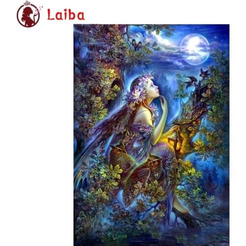 DIY Diamond Painting Fantasy art, elf girl, flower Diamond Mosaic Full Drill Square round stones Cross Stitch Handmade Hobby