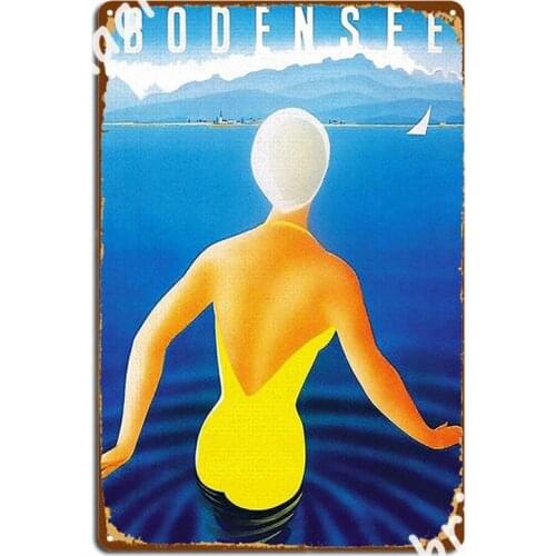 Bodensee Bavarian Vintage Travel Ad Metal Signs Club Party Club Bar Retro Wall Plaque Metal Posters