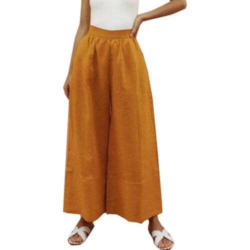 Wide Leg Pants Womens Spring and Summer Loose New Straight Cotton and Linen Womens Pants Casual Pants