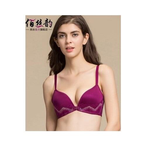 Without rims before the bra clasp back sexy beauty 100% mulberry silk bra
