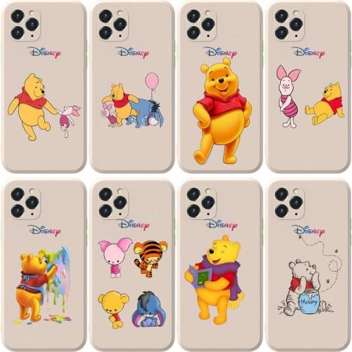 Winnie Anime Phone Case cover For iphone 12 Pro Max 11 8 7 6 S XR PLUS X XS SE 2020 mini cell shell milky white