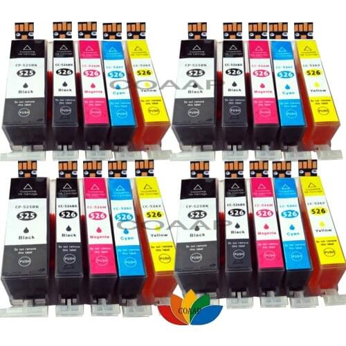20x Compatible CLI-526 PGI-525 Ink Cartridges for Canon Pixma iP4840 iP4850 iP4950 IX6550 MG5120 Printers