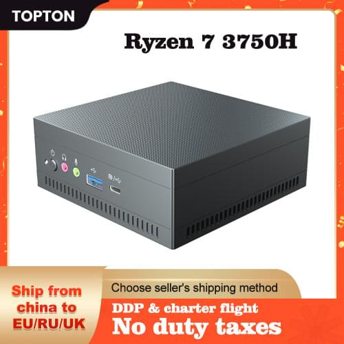 TOPTON Mini PC AMD Ryzen R5 3550H R7 2700U Graphic 2*DDR4 M.2 SSD Desktops Computer Windows 10 3x4K Type-C HD2.0 DP AC WiFi