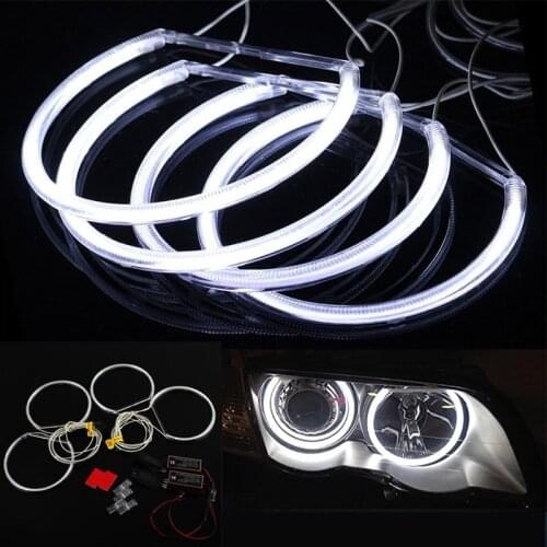 Angel Eyes Light For BMW E36 E38 E39 E46 White Car LED CCFL Halo Rings Headlight Auto DRL 4x 131mm Lamp Kit Decorative Lamp