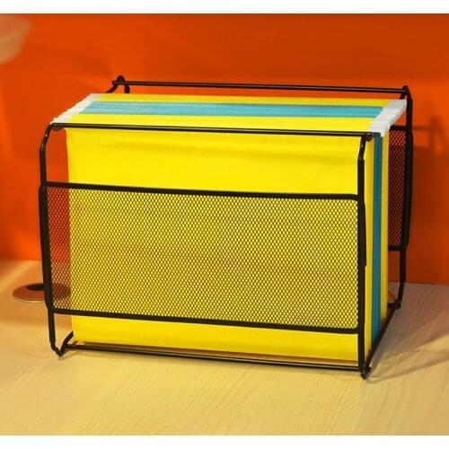 FC/B4 Mesh Metal File Organizer Box Hanging File Folder Box Desk Storage Holder Shelf Holder Storage for Office Home