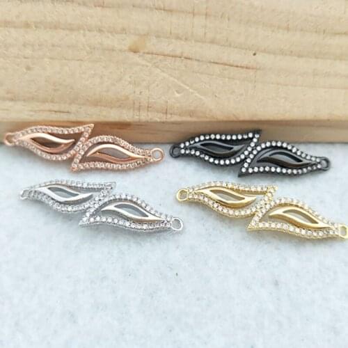 10 Pieces CZ zircon Micro Pave Connector,Double Bails Beads Charm,for DIY Bracelets Jewelry Finding CT378