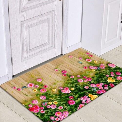 Area Rug Home Bedroom Doormat 3D Leaves Print Anti-Skid Coral Velvet Bathroom Floor Door Mat For Home Decorative Indoor Carpet