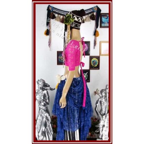 Lace Belly Dance Top Ats Tribal Choli Short Sleeve DQ117-122