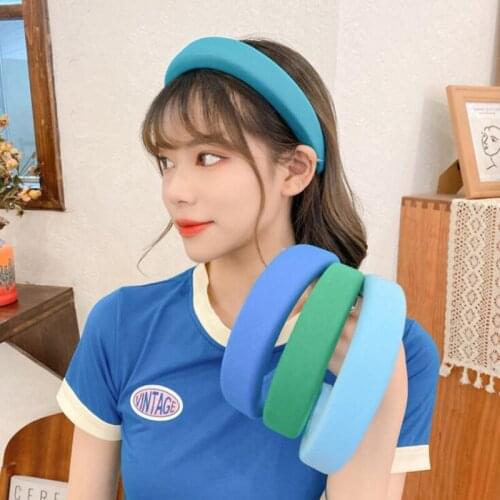 Women Girls Cute Colorful Sponge Hairbands Sweet Simple Headband Hair Decorate Hoops Headwear Fashion Hair Accessories Gifts