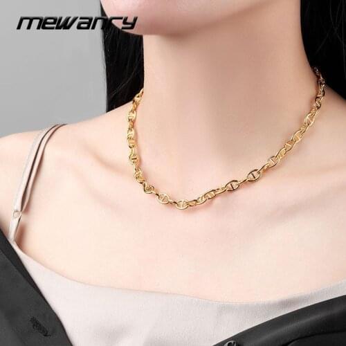 Mewanry Minimalist 925 Sterling Silver Thick Chain Necklace for Women Summer New Trendy Charm Couple Party Jewelry Birthday Gift