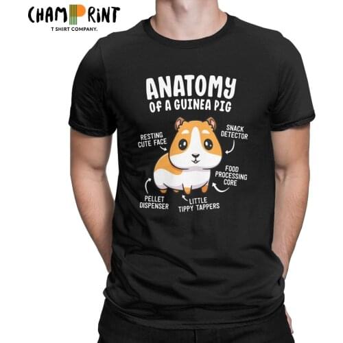 Mens Anatomy Of A Guinea Pig Gaming Gamer T Shirts Pure Cotton Tops Cool Short Sleeve O Neck Tees Plus Size T-Shirts
