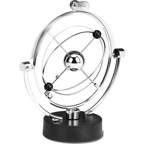 New Perpetual Motion Desk Sculpture Toy - Kinetic Art Galaxy Planet Balance Mobile - Magnetic Executive Office Home Decor Tabl